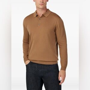 Brooks Brothers Tan Long Sleeve Polo